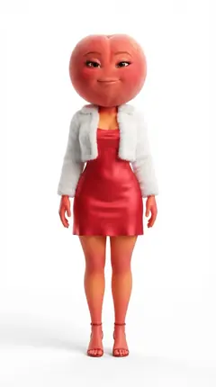 Pia Peach, an AI fruit story character