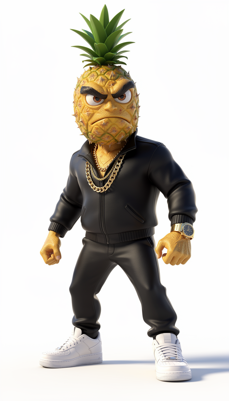 Gangster Pineapple AI fruit story character