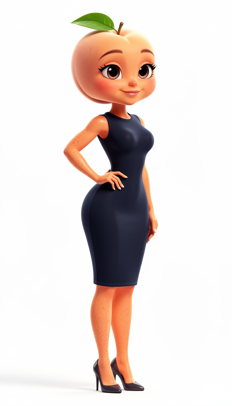 Hot Peach AI fruit story character