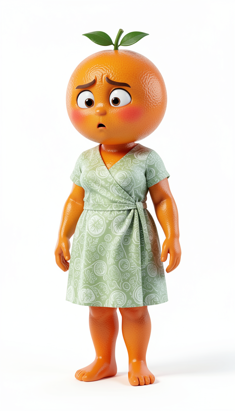 Orange Mom AI fruit story character